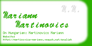 mariann martinovics business card